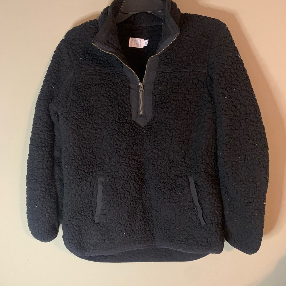 Time and Tru Black Puffer Jacket with High Collar